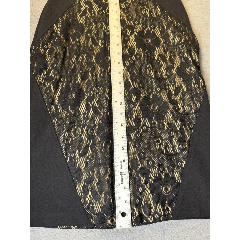 Adrianna Papell Womens Dress Size 4 Black Lace Sleeveless Zipper Back Crew Neck - Picture 16 of 16